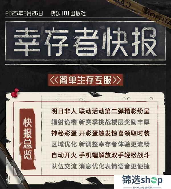 《明日之后》共创特别季3月26日更新公告
